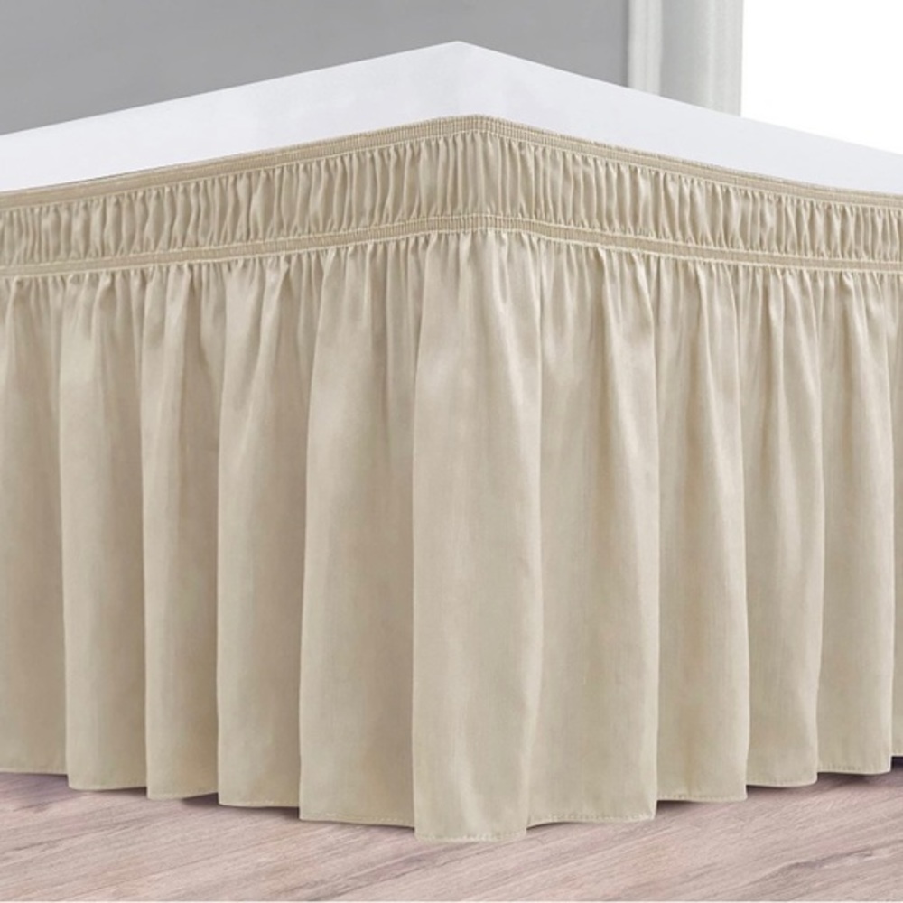 NWT, Biscayne Bay Queen Size Bedskirt, 15 inch drop, wrap around, Taupe or Beige